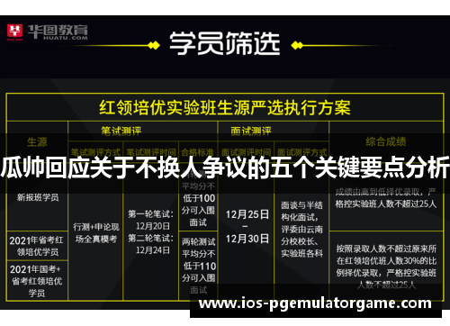 瓜帅回应关于不换人争议的五个关键要点分析