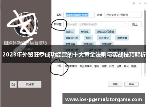 2023年外贸旺季成功经营的十大黄金法则与实战技巧解析